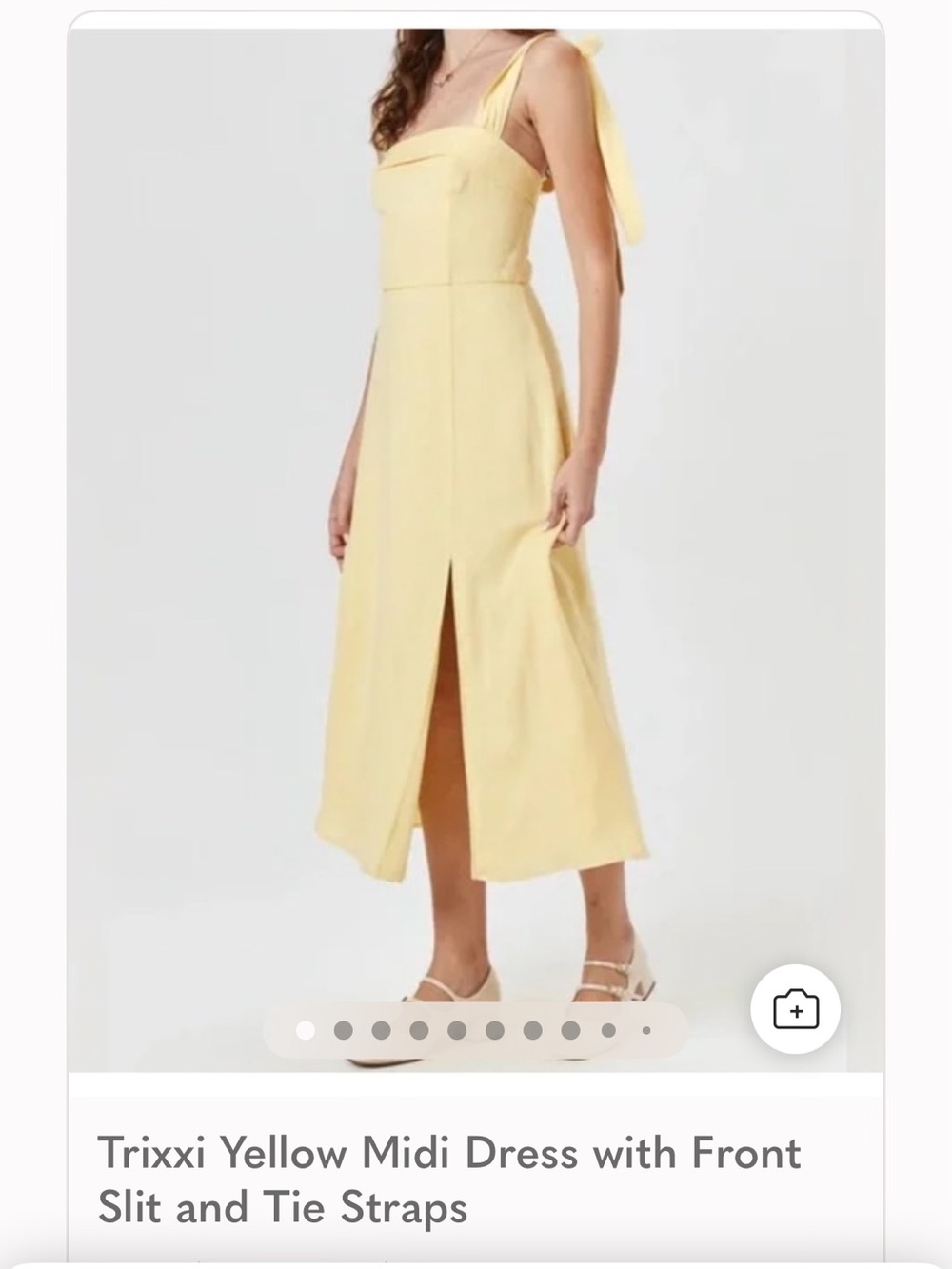 Trixxi Yellow Midi Dress with Tie Straps